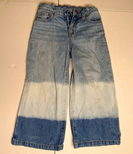 Gap Girls Size 6 High Rise Ankle Wide-Leg Colorblock Light Wash Jeans picture