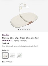 Skip Hop Nursery Style Wipe Clean Changing Pad Beige Waterproof Portable picture