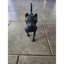 Vintage Cast Iron Black Cat Coin Bank Standing Feline Figurine Doorstop Decor picture