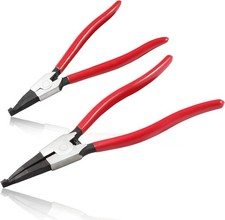2 Pcs Heavy Duty Lock Ring Pliers Set Flat Snap Ring Plier Special Circlip Plier picture