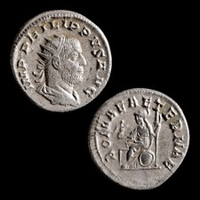 Philip the Arab AR Antoninianus 247-249 AD Rome Roma & Victory Roman Silver Coin picture