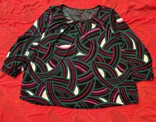 Ladies Worthington Woman Multicolored Patterned Fancy Formal Blouse.SizeXX-large picture