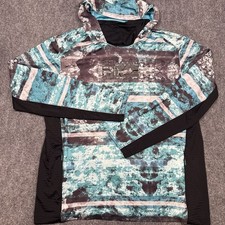 Pelagic High Performance Offshore Fishing Hoodie Men’s XL Teal Camo Sunshield picture