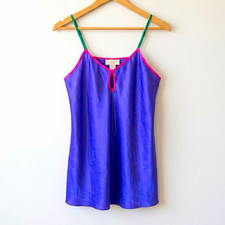 Vintage Victoria's Secret Gold Tag Slip Dress Medium Purple Pink Satin Chemise picture
