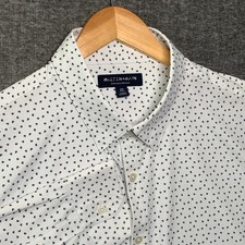 Mizzen Main Performance Shirt Men 2XL Floral White Stretch Preppy Modern picture