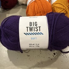 Joann’s Big Twist soft 100% Polyester Yarn Skein Purple picture