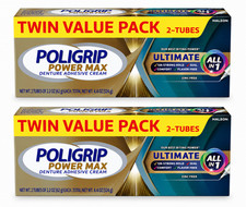 4 Packs Poligrip Power Max Ultimate All-in-1 Denture Adhesive Zinc Free 2.2 Oz picture