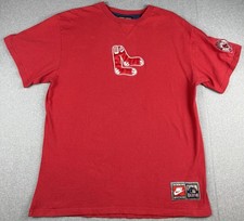 Vintage Nike Boston Red Sox Cooperstown Collection Mens T-Shirt Red Large picture