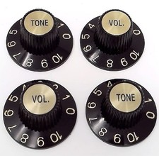 True Custom Shop® Black Witch Hat Control Knobs with Gold Inserts for Gibson picture