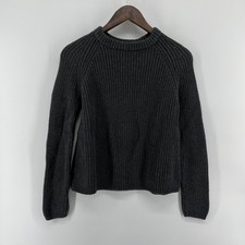 Quince Sweater Women Small Gray Knit 100 Percent Organic Cotton Heavy Pullover picture