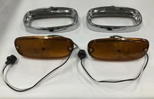 1958 59 Chevrolet Pickup Parking Lamp Assemblies W/parking Lamp Bezels Kit Amber picture