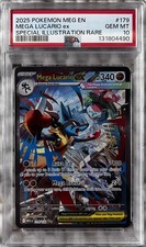 2025 POKEMON MEG EN-MEGA EVOLUTION #179 MEGA LUCARIO EX PSA 10 picture