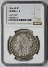 1892-CC Morgan Silver Dollar $1 NGC VF Details Cleaned picture