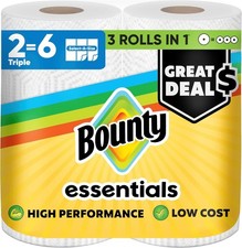 Bounty Essentials Select-A-Size Paper Towels, White, 2 Triple Rolls = 6 Regular picture