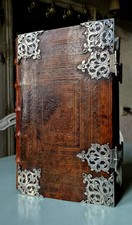 Old & rare 1645 Dutch Ravesteyn states Bible with fine 18th century solid silver picture