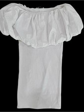 Zara White Off-Shoulder Ruffle Top picture