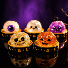 1pc Halloween Ghost Dumpling Squishy,Glowing Dumpling Mystery Box Squishy picture