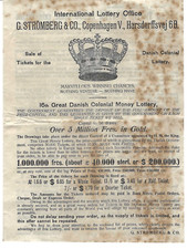 VTG 1914 'GREAT DANISH COLONIAL MONEY LOTTERY' ADVERTISING BROCHURE~WIN $200,000 picture