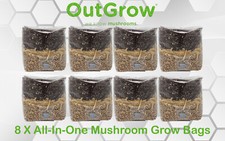 All In One Mushroom Grow Bag 8 Pack Manure Based Substrate Injection Port picture