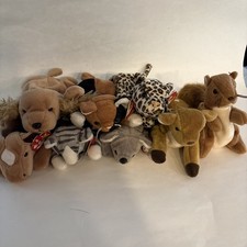 (8) TY Beanie Babies Nuts, Whisper, Freckles, Chip, Prance, Derby, Mel, Spunky picture