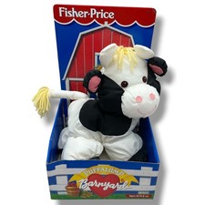 Vintage 1996 Fisher Price Barnyard Puffalumps Cow Plush New in Box 71230 picture