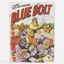 Blue Bolt, Vol. 4 #10, 1944 Comic, WW2, 2.5 GD+ picture