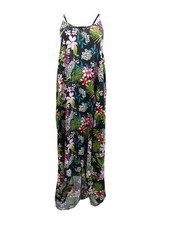 Raviya Women's Plus Floral-Print Dress Swim Cover-Up  (3X, Black Print) picture