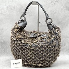 BALLY One Shoulder Bag Leather Hobo Type Gray A4 10a Authentic From Japan Women picture