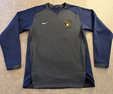 Milwaukee Brewers Nike Brand MLB Long Sleeve Thermal Pullover Men's Medium picture