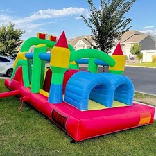 🎉Inflatable Bounce House Obstacle Course for Big Kids 3-12 with Large Slide🎉 picture