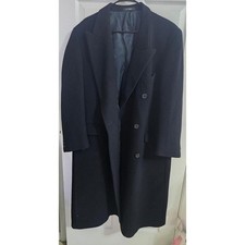 Vintage Charles Jourdan Monsieur Field Brothers NY Wool Overcoat Navy US 44 picture