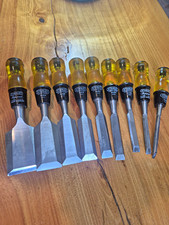 VTG Stanley Wood Chisel Set 9pc New Old Stock. No 16- 632-604 picture