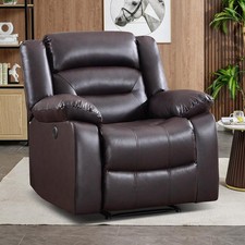 EBELLO Faux Leather Power Recliner Chair Electric Overstuffed Reclining Chair picture