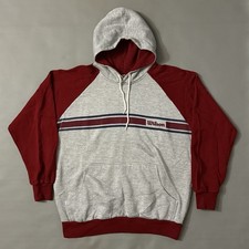 Vintage Wilson Hoodie Sweatshirt Size Medium Colorblock Athletic Sportcore picture