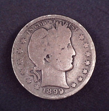 1899 Barber Liberty Head Quarter - United States 90% Silver Coin picture