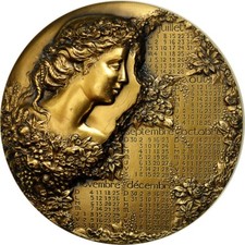 CALENDER,FRANCE, MONNAIE DE PARIS, YEAR 2001, BRONZE picture