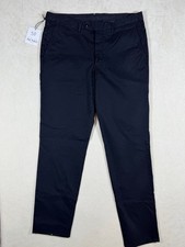 NWT Atelier Munro EU52 35W 32L Men's Classic Navy Chinos Cotton Made in Italy picture