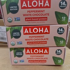 3 packs Aloha Peppermint White Chocolate 12 Bars, 1.98 Ounce bb 11-25-26 LTD ED picture