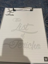 THE LIST OF JERICHO CLIPBOARD WWE CHRIS JERICHO AEW EXCELLENT CONDITION 2015 picture