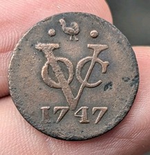 1747 Dutch Netherlands Voc 1 Duit New York Penny West Frisia Coin_z979 picture