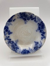 Antique Johnson Bros Peach Royal Flow Blue Berry Bowl 4.5” England Chipped picture