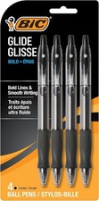 BIC Glide Bold Ballpoint Pens Black 1.6mm Bold Point Smooth Writing 4 Pack picture