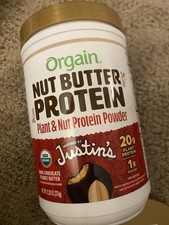 Orgain X Justin's ® Organic Vegan Nut Butter Protein Powder, Chocolate 13.28 Oz picture