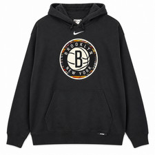 Nike Brooklyn Nets City Edition Hoodie Men's XL NWT Black NBA Club Fleece picture