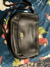 READ Vintage Coach City Bag #9790 Crossbody Purse Black Leather no tag  picture