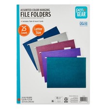 **Pen+Gear Hanging File Folders Letter Size 1/5 Cut Tabs Assorted 25 Count picture