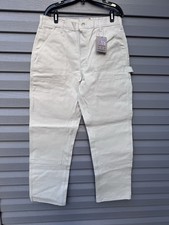 Carhartt DEADSTOCK DB04 NAT Double Knee Painter Carpenter Pants Fit 33x32 IRR picture