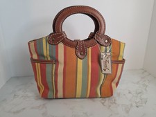 NWT - VTG Fossil Y2K Multi-Colored Striped Canvas Sachel/Crossbody picture