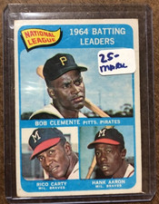 1965 Topps #2 League Leaders Roberto Clemente Hank Aaron Rico Carty HOF Baseball picture