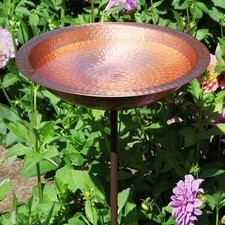 Hammered Solid Copper Bird Bath picture